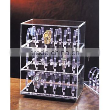 wholesale clear watch storage box with lock