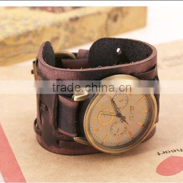 Fashion Handmade leather Women Watch Bracelet