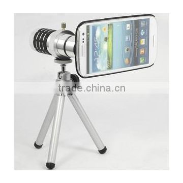 Aluminum New 12X zoom telescope lens optical telescope objective lens for SUMSUNG IPHONE SMARTPHONE LENS