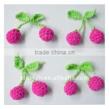 Cotton cherry crochet flower applique/crochet motif flower applique