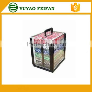 1000pcs custom metal poker chips and 10 pcs tray and a transparent box