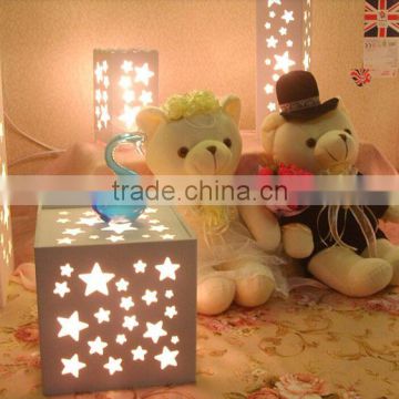 Beautifully Designed Square Star Shape Carved Table LED Display Lamp