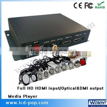 Metal shell digital signage box Optical 5.1 output memory card player mp4 digital media player advertising media