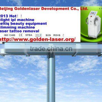 2013 Hot sale www.golden-laser.org battery operated galvanic+microcurrent+ion hammer beauty lift