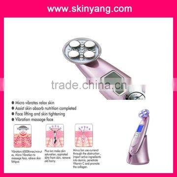 Portable Electroportion, LED, EMS and RF beauty instrument for skin lifting and tighteng with CE and ROSH