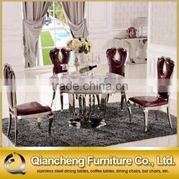 Round Chrome Stainless Steel Dining Table