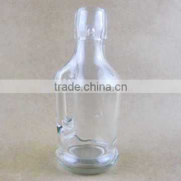 Glass bottle with handle ,glass oil and vinegar bottle with handle ,glass bottles for oil