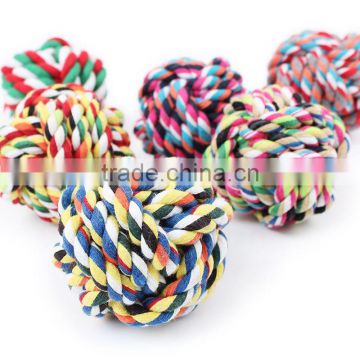 7cm medium hot dog ball wholesale Wucaimian toy ball woven cotton rope knot