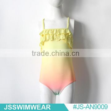 one-piece girl yellow swimwear