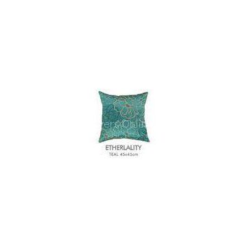 18 Inch Embroidered Decorative Cushion Cover Blue Green For Home Floor