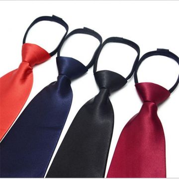 Satin Red Polyester Woven Necktie Self-fabric Silky Finish