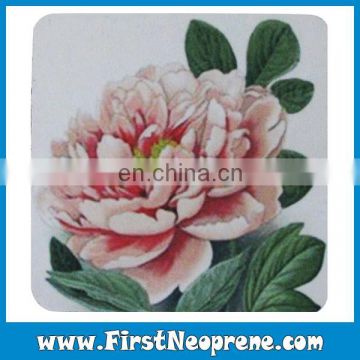 Peony Lively Printing Design Your Own Rubber Coaster