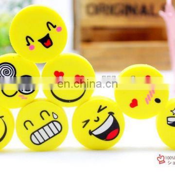 Smile face style round eraser