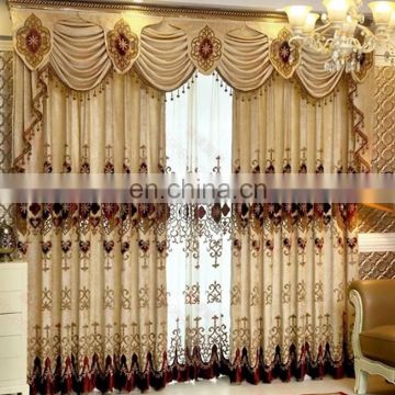 Bead factory supply luxury chenille fabric european style embroidery curtain