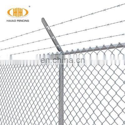 Galvanized Chain Link Fence with Barbed Wire