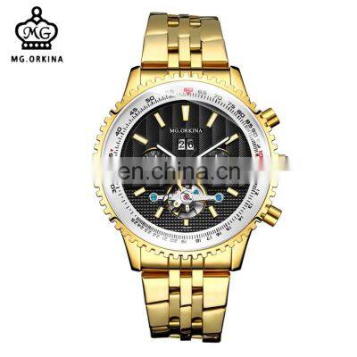 MG.ORKINA MG089 Classic Week Display Calendar Stainless Steel Automatic Mechanical Stylish Watches For Men