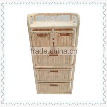 rattan 5 drawer storage unit chest