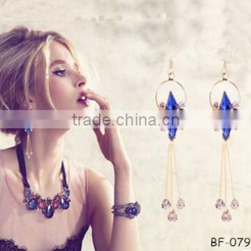 Multicolor fashion drop earrings for women 2015 long tassel earrings fancy earrings for girls