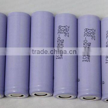 Hot selling original 18650 samsung lithium ion battery 3000mah battery 3.7v