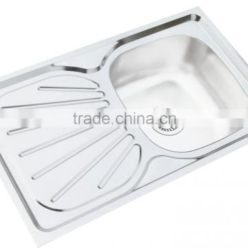 80*50*15cm one piece lay on mat finish with rubber pad stainless steel sink kitchen sink