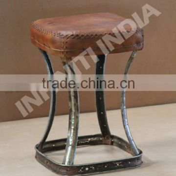 Industrial furniture industrial leather stool, vintage industrial furniture