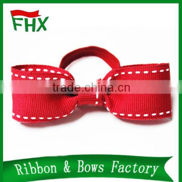 wholesale high quality printed custom elastic loop gift ribbon bow for box ribbon bow gift packing