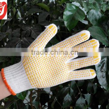 Yisheng 60g yellow safety work PVC dotted gloves