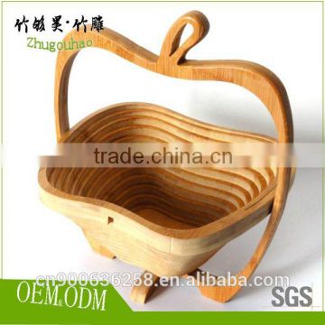Handmade bamboo folding fruit basket easy to clean