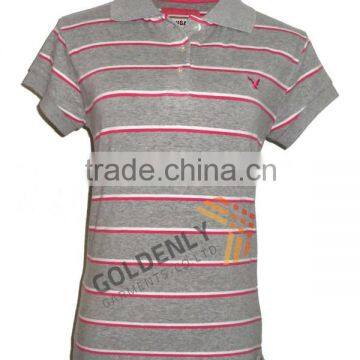 ladies Y/D strips polo made in China and hot sale in 2015