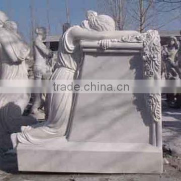 High quality white marble mother headstones tombstones hand carved stone sculpture from Vietnam
