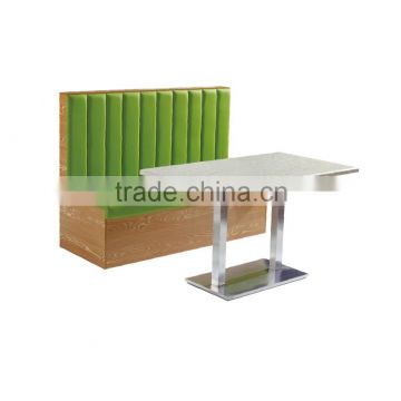 Brand new cheap price foshan factory morden design fabric cover coffee shop table sofa booth with table