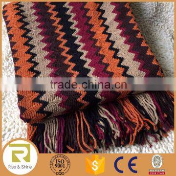 Wholesale 100% Acrylic knit marakesh jacquard warm winter thick throw blanket