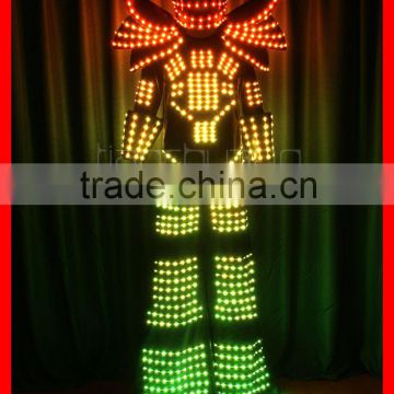 Tron Dance Stilt Walker's LED costumes, 2.4G Wireless DMX512 controlled Tron dance LED costumes