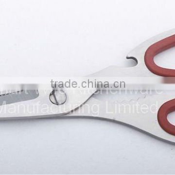 White plastic handle SUS 420 kitchen scissors