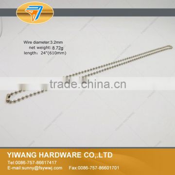 Fashion Iron Bead Chain Necklace With Metal Connector