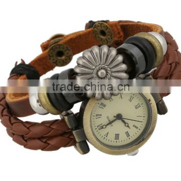 Vintage handmade cheap leather watch bracelet