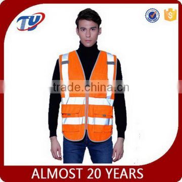 Reflective safety vest fluorescent orange security vest