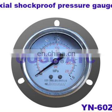 Axial band edge Seismic pressure gauge YN60ZT Oil pressure / hydraulic / water pressure / air pressure 0-1.6MPA-60MPA gauge
