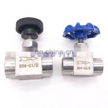 Adjustable needle valve 1/8" 1/4" 3/8" 1/2" female thread stainless steel high pressure Flow Control shut off crane needle valve