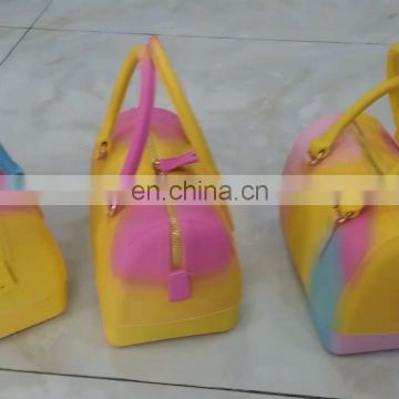 2020 PVC Handbag Sandals Set Ladies Female Rainbow Jelly Purse and Matching shoes Set