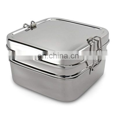 Food grade stainless steel  lunch box 5 compartment insulated food box two layers office school portable lunch box Reusable