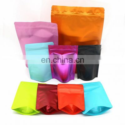 Wholesales custom aluminum foil stand up pouch plastic tea packing bag with ziplock and logo