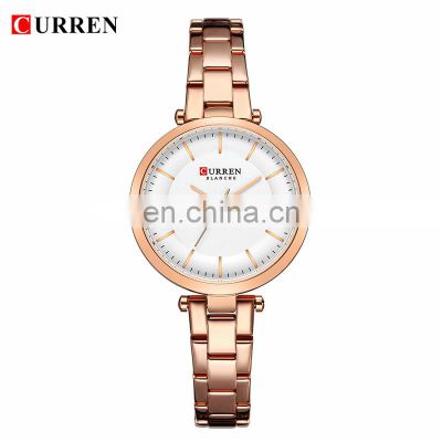 CURREN 9054 Women Ultra Thin Dial Elegant Watches Business Quartz Stainless Steel Simple Bracelet Wristwatch
