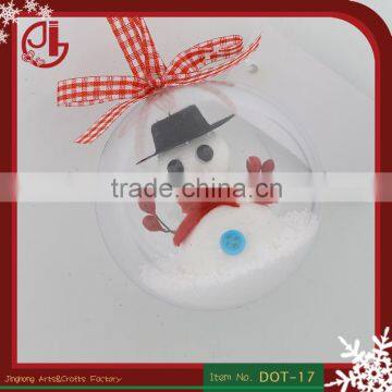 Plastic Clear Transparent Snowman Christmas Tree Ball