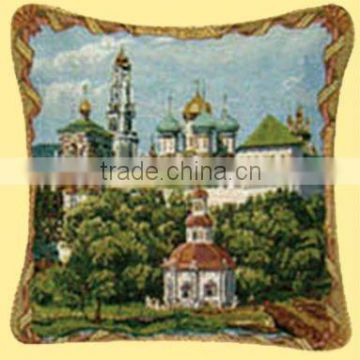 Muslim Style Castle Jacquard Knitted Square Cushion Cover CT-064