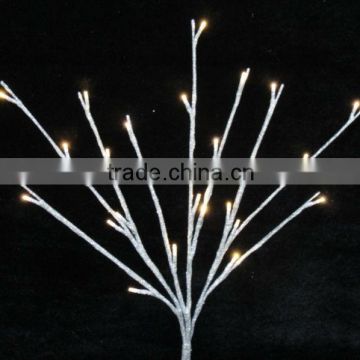 branch light with silver glitter