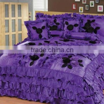 purple beautiful flower bedding set