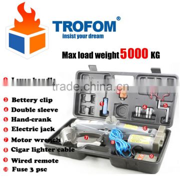010 Max load weight 5000KG Wireless remote control Auto electric hydraulic jack Impact wrench car lift SUV tire repair tool kit