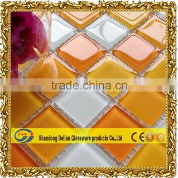 yellow and white color crystal glass mosaic