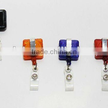 promo square badge holder with button